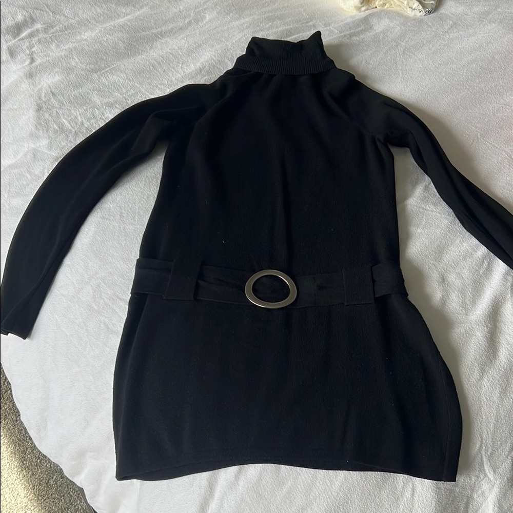 Elegant Black Turtleneck Dress